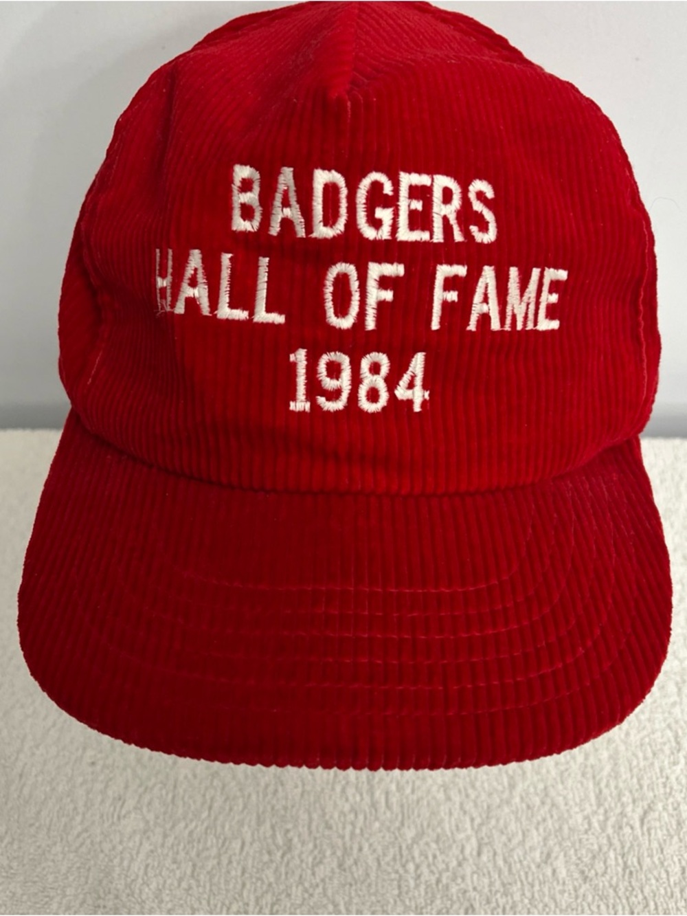 Vintage Rare Wisconsin Badgers Hall Of Fame 1984  Red Corduroy